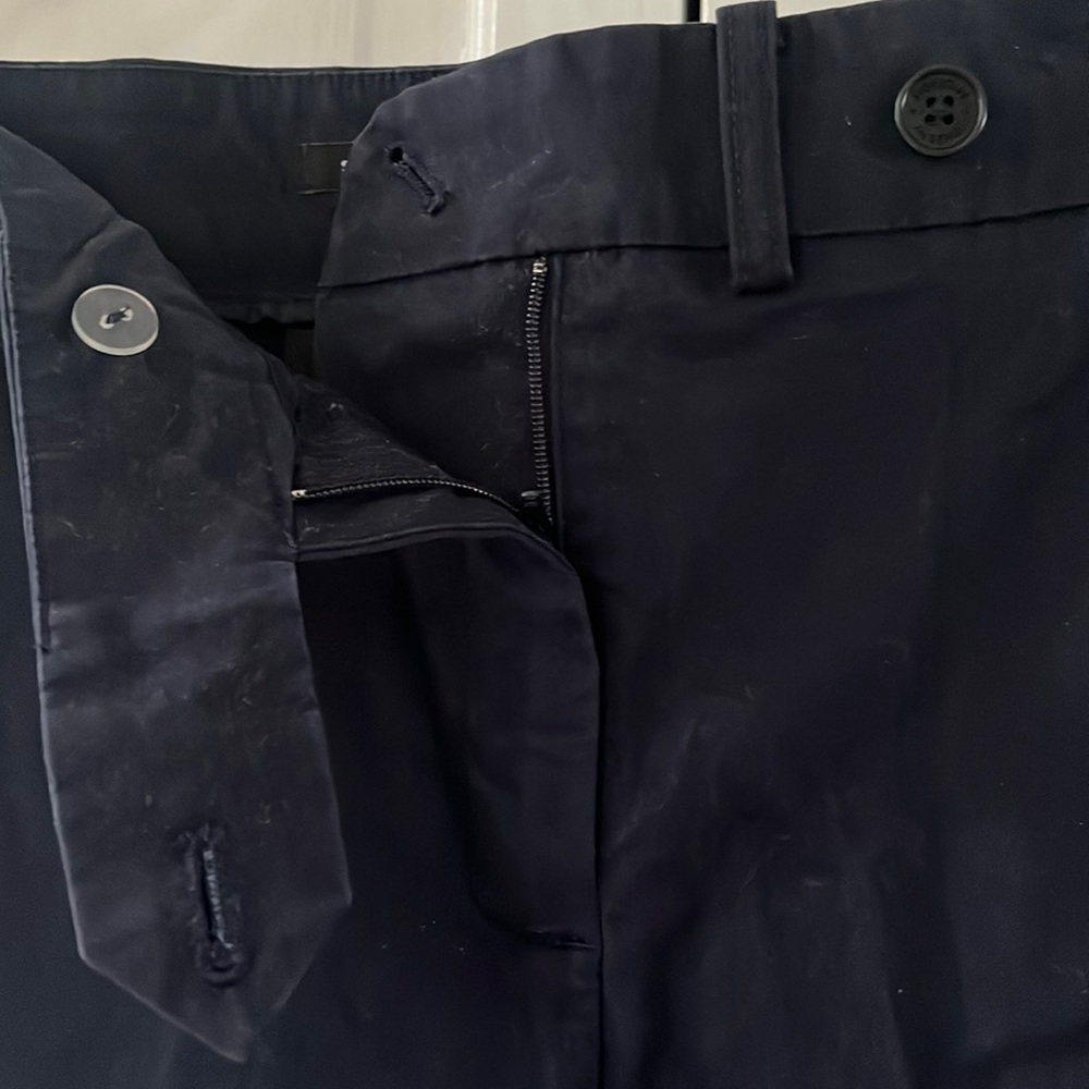 Jones New York Bermuda Shorts Navy Twill Cotton Blend Stretch Shorts w/Side Slit - Picture 7 of 13